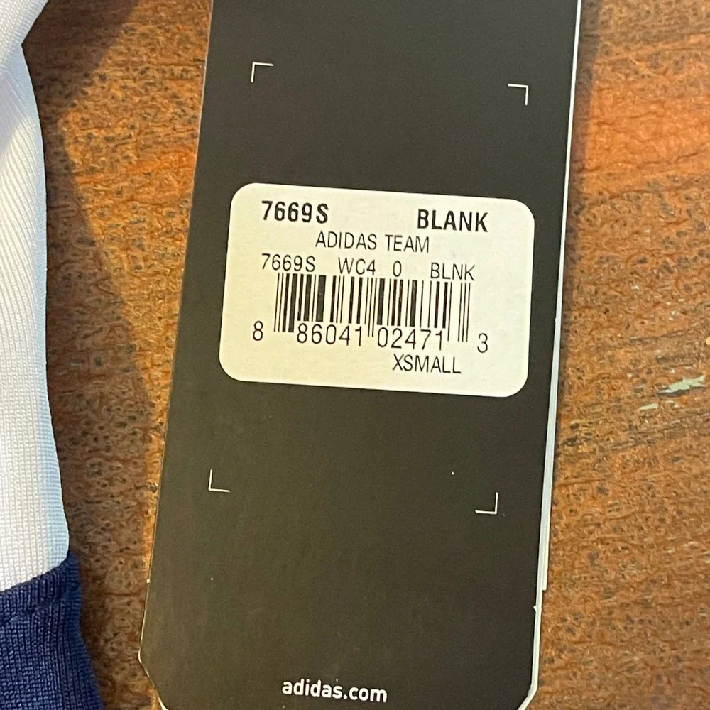 Adidas Team Blank Jersey Men's Boys Size XS